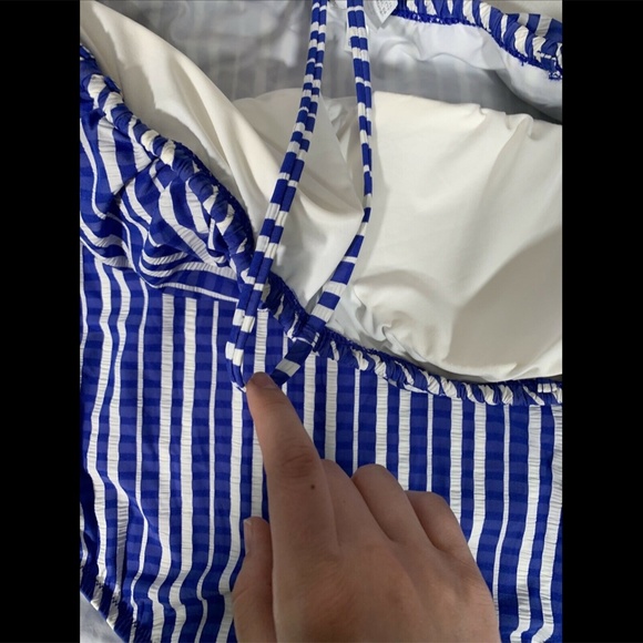 NEW J.CREW Puckered Stripe‎ One Piece Swimsuit 16 - Picture 8 of 12